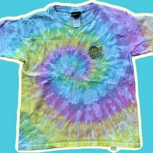 Santa Cruz Tie-Dye Graphic Print T-Shirt perfect baby tee or kids size Sm